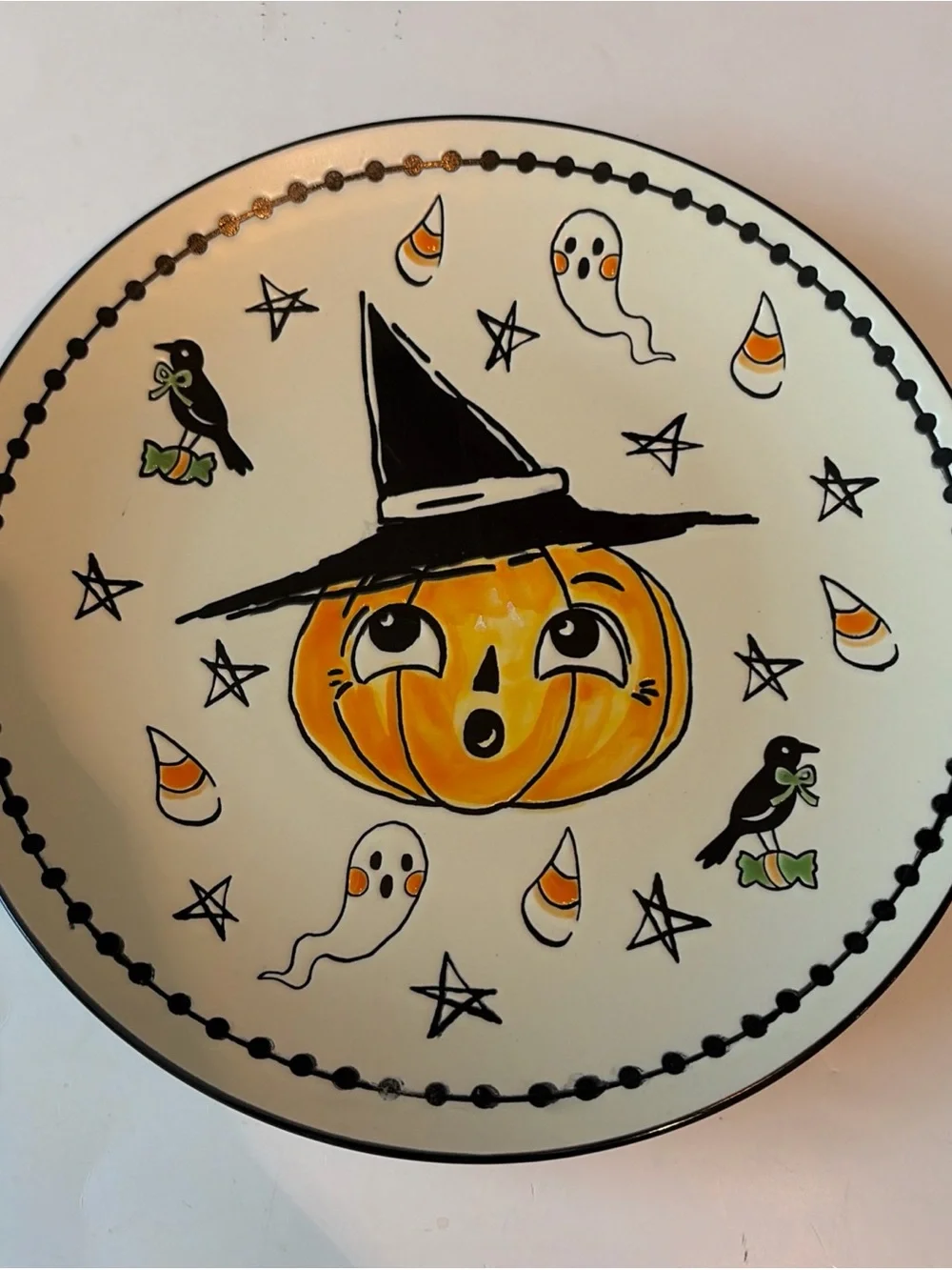 Eli + Ana Creep Jack O Lantern Pumpkin Dinner Plate 10.5” NWT